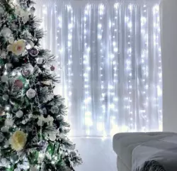 Светодиодная гирлянда штора LEDLight 3 х 3 метра занавес с пультом 300 LED от USB Белый Светодиодная гирлянда штора LEDLight 3 х 3 метра занавес с пультом 300 LED от USB Белый
