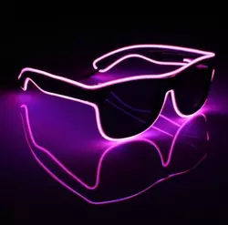 Очки светодиодные  солнцезащитные El Neon ray pink неоновые Очки светодиодные  солнцезащитные El Neon ray pink неоновые