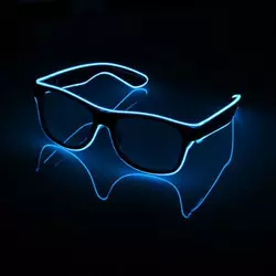 Очки светодиодные  прозрачные El Neon ray blue неоновые Очки светодиодные  прозрачные El Neon ray blue неоновые