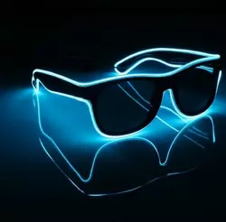 Очки светодиодные  солнцезащитные El Neon ray ice blue неоновые Очки светодиодные  солнцезащитные El Neon ray ice blue неоновые