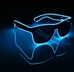 Очки светодиодные  солнцезащитные El Neon ray blue неоновые Очки светодиодные  солнцезащитные El Neon ray blue неоновые