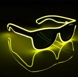 Очки светодиодные  солнцезащитные El Neon ray yellow неоновые Очки светодиодные  солнцезащитные El Neon ray yellow неоновые