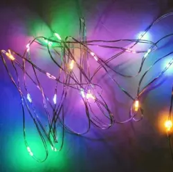 Светодиодные гирлянды нити Капля Роси 20led 2м Multy на батарейках АА Светодиодные гирлянды нити Капля Роси 20led 2м Multy на батарейках АА
