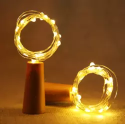 Гірлянда нитка світлодіодна крапля роси 20 LED 2 м роса на дроті пробка у пляшку теплий білий Гірлянда нитка світлодіодна крапля роси 20 LED 2 м роса на дроті пробка у пляшку теплий білий