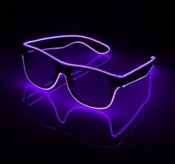 Очки светодиодные  прозрачные El Neon ray purple неоновые Очки светодиодные  прозрачные El Neon ray purple неоновые