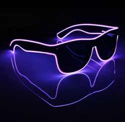 Очки светодиодные  солнцезащитные El Neon ray purple неоновые Очки светодиодные  солнцезащитные El Neon ray purple неоновые