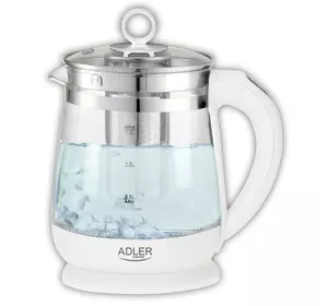 Скляний чайник Adler AD 1299 1,5 л із заварювальним блоком і регулятором температури