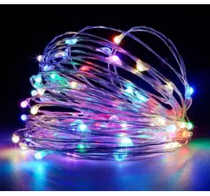 Гирлянда на проволоке Капля росы 50LED 5м Мульти Гирлянда на проволоке Капля росы 50LED 5м Мульти