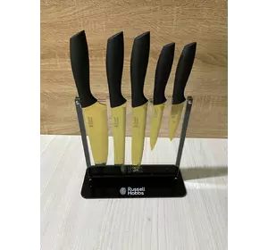 Набор ножей в подставке Russell Hobbs 5 шт Gold