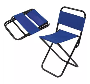 Стул складной YE chairs синий со спинкой для отдых / туризм / рыбалка / сад