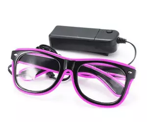 Очки светодиодные  прозрачные El Neon ray purple неоновые Очки светодиодные  прозрачные El Neon ray purple неоновые