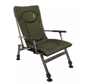 Кресло карповое, рыбацкое Elektrostatyk F8R с подлокотниками и фиксированной спинкой